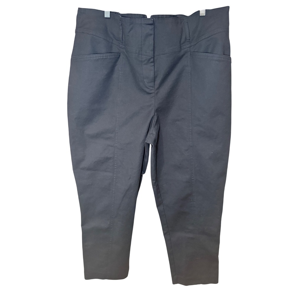 Boden Straight Leg Chino Ankle Pants Front Seam Black Size 16/18R